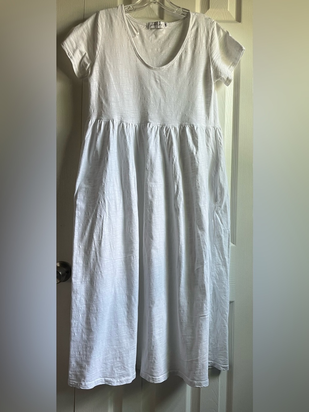 Petal & Pup White Cotton Blend Short Sleeve Midi Dress Size Small